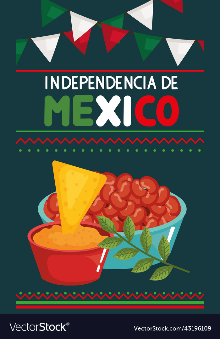 Independencia de mexico lettering with nachos