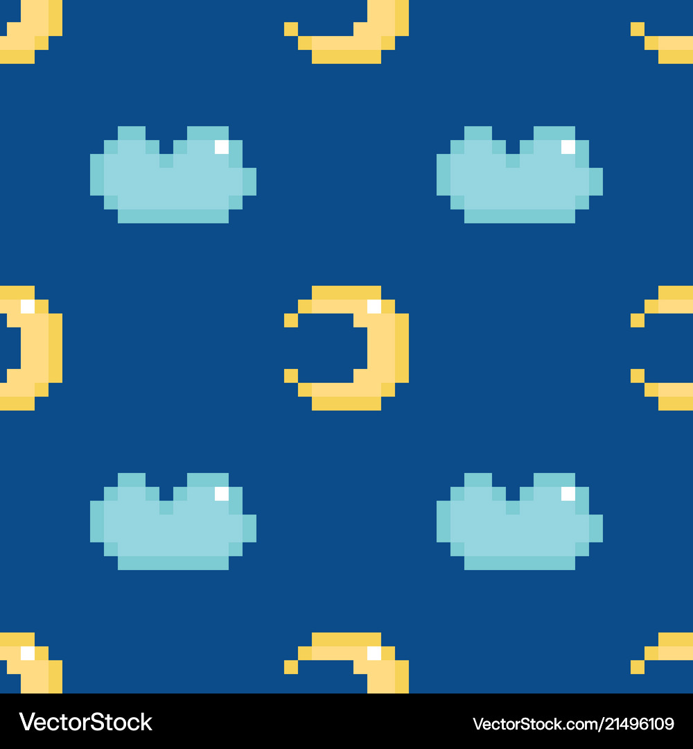Moon and clouds seamless pattern background Vector Image
