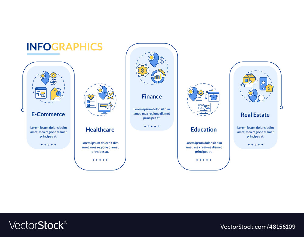 Multicolor ai for seo layout with linear icons