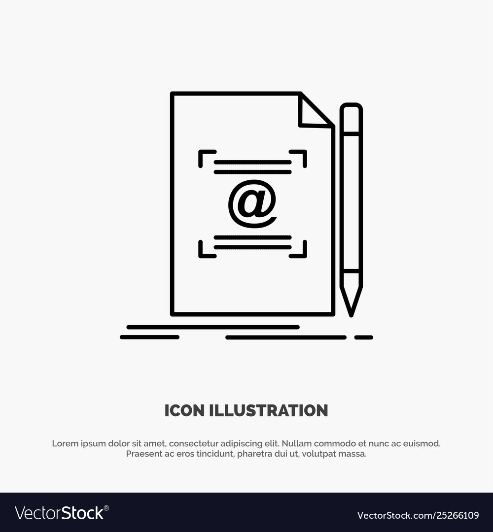 Note letter text mail create line icon