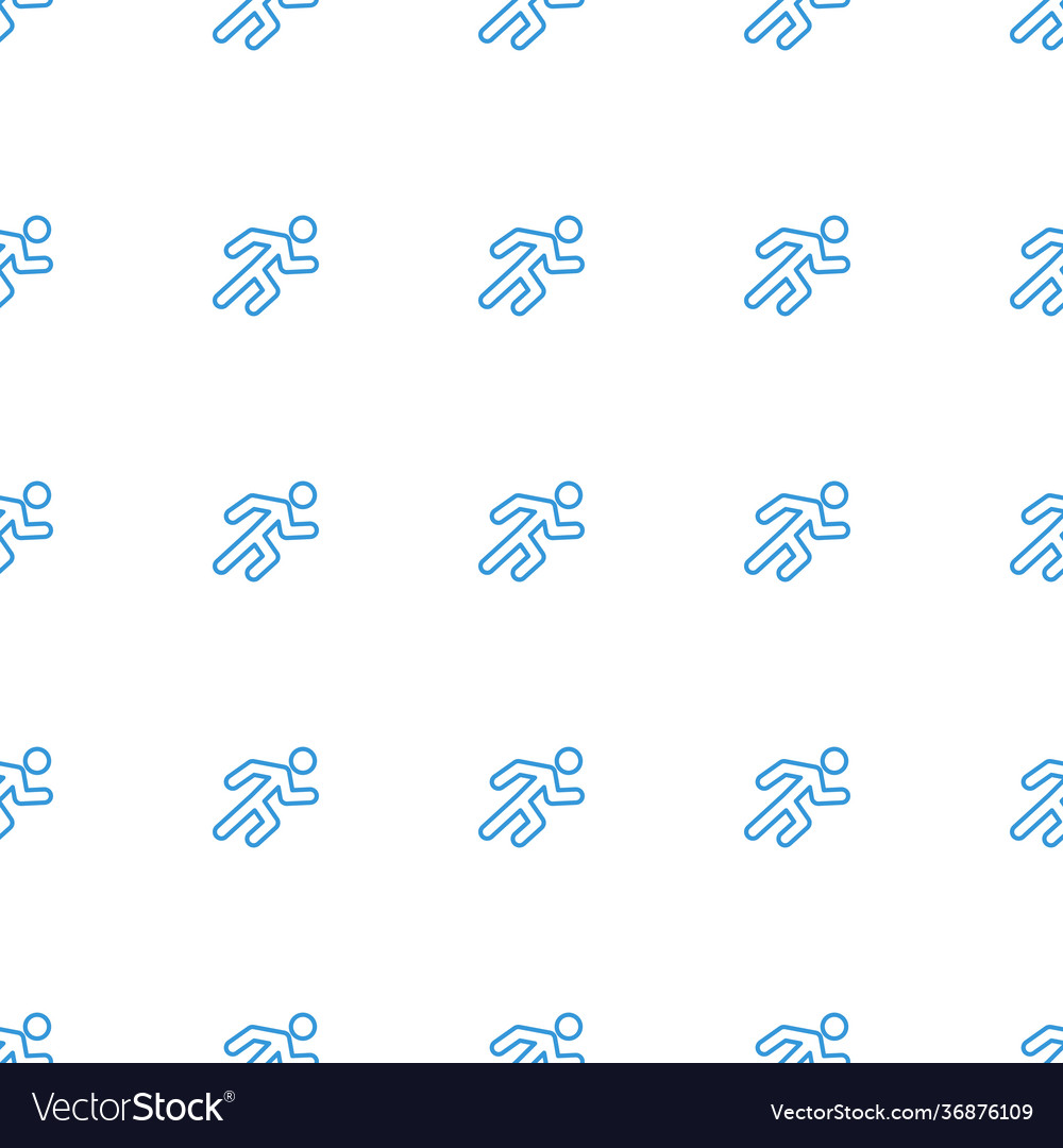 Running icon pattern seamless white background