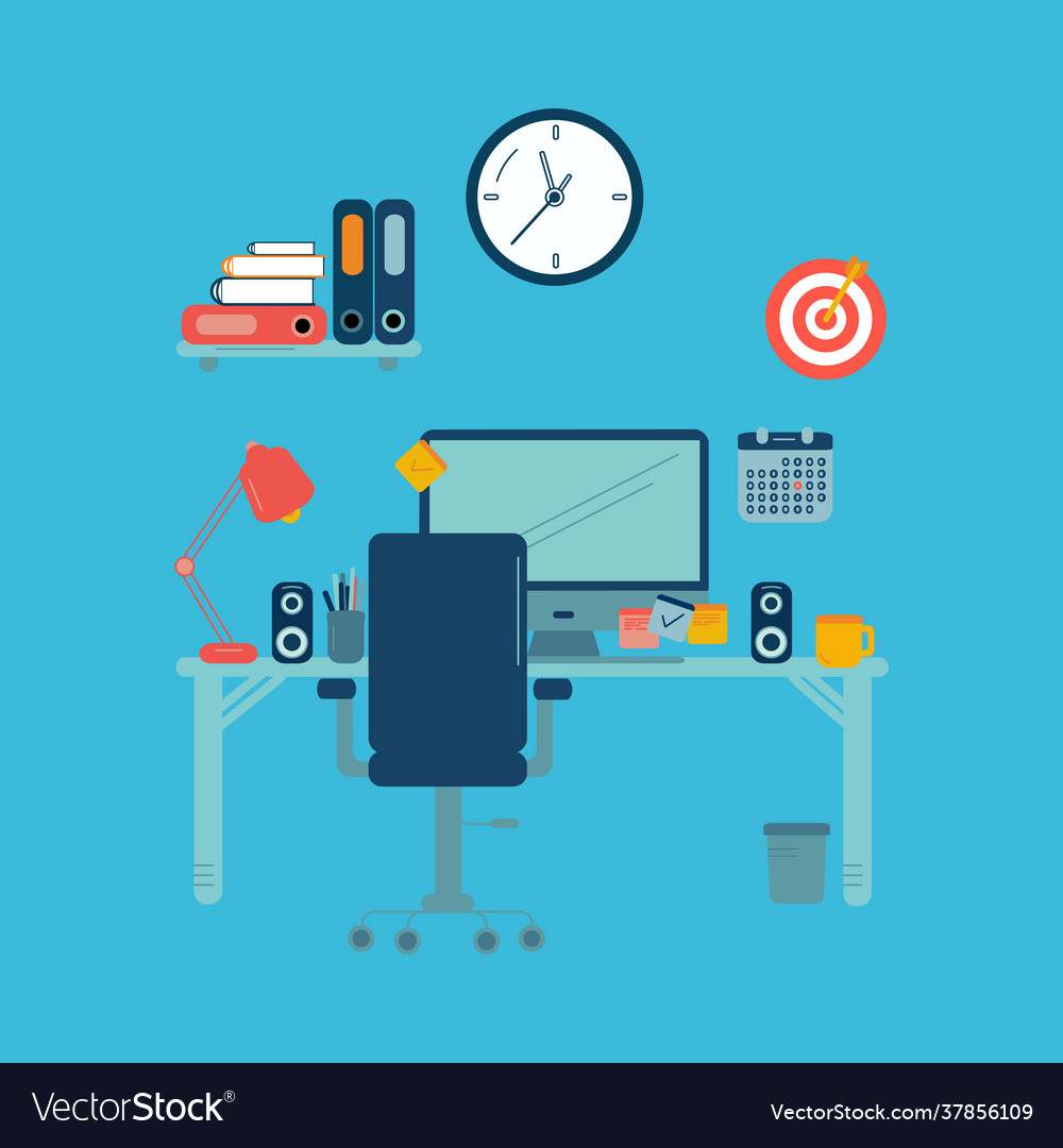 Set flat design elements workspace