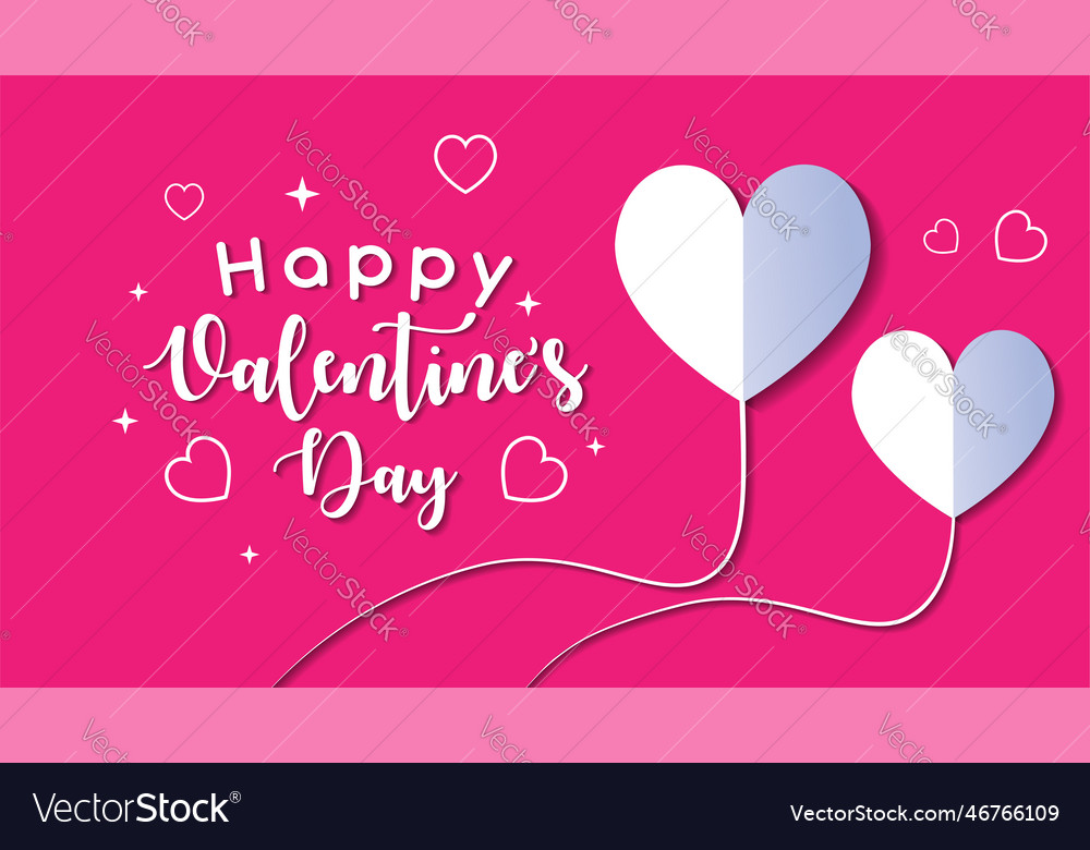 Valentines day card design template cute love Vector Image