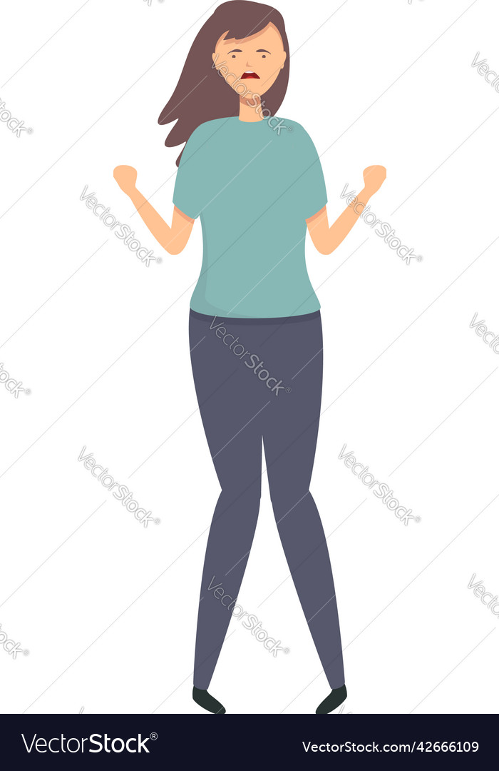 Woman cry icon cartoon noise recession Royalty Free Vector