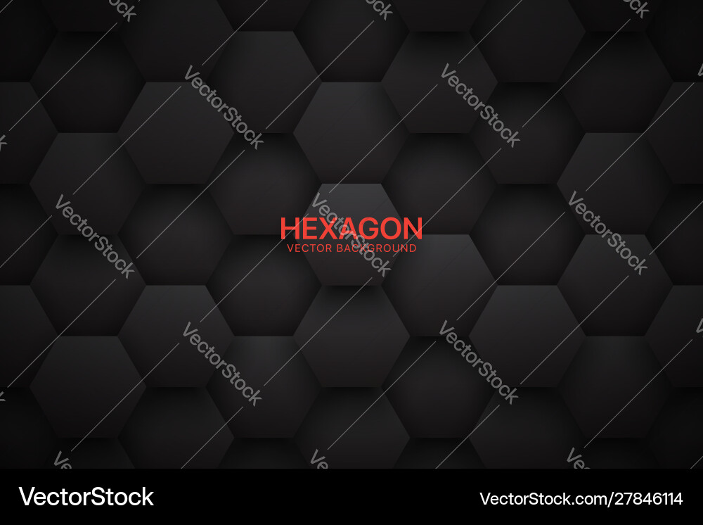 3d technological hexagonal blocks dark gray Vector Image