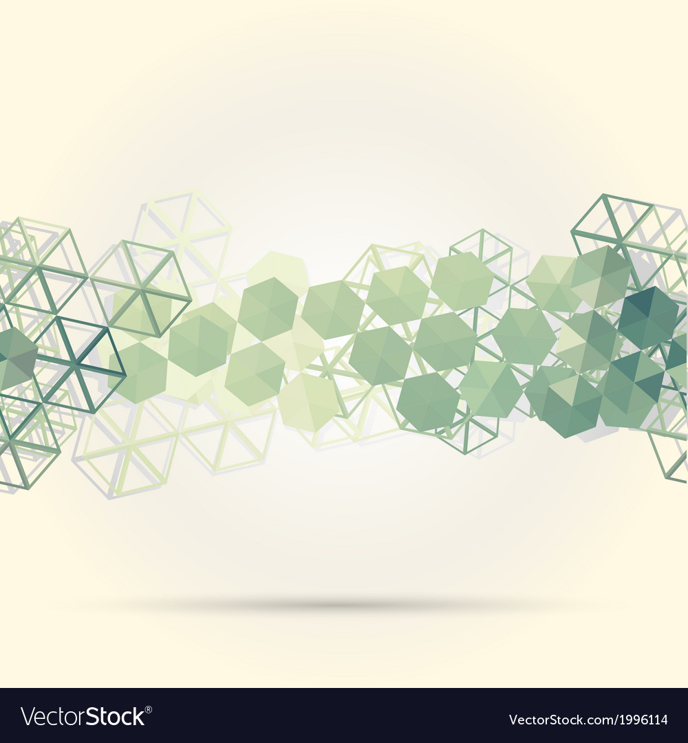 Abstract background with green hexagons
