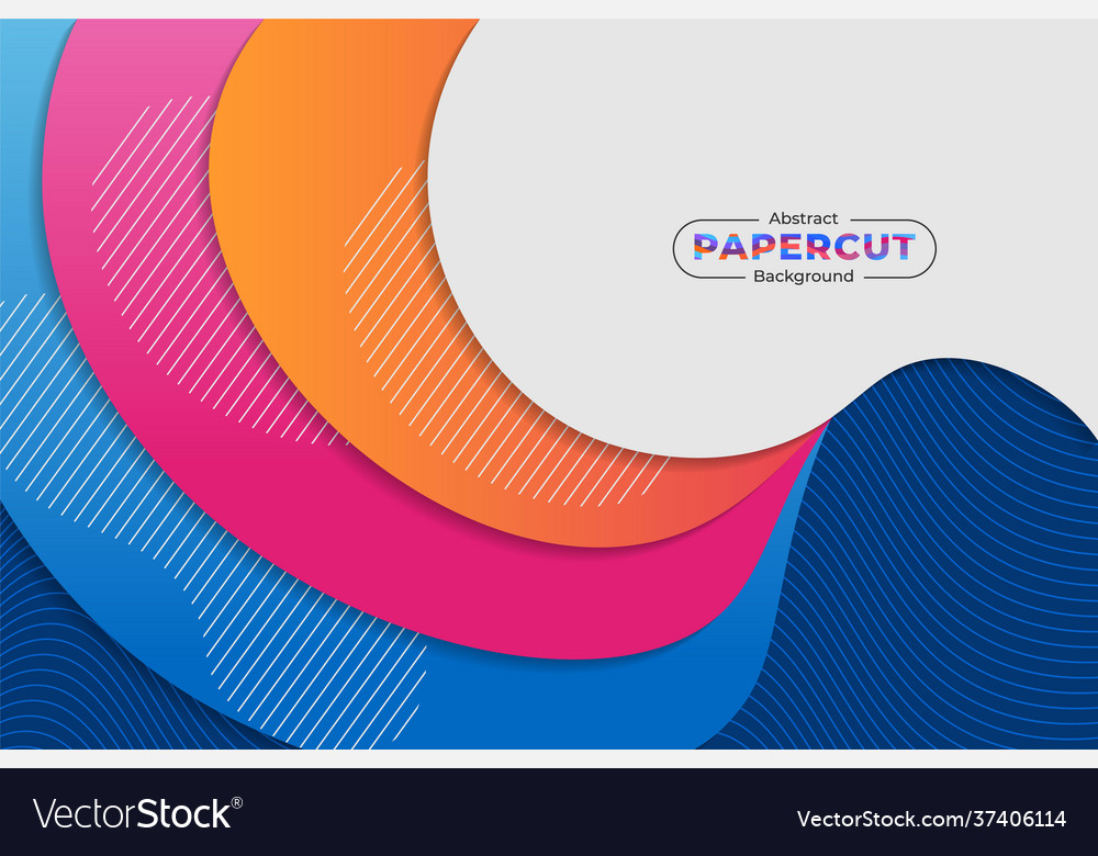 Abstract dynamic overlapped paper cut style Vector Image Abstract dynamic overlapped paper cut style