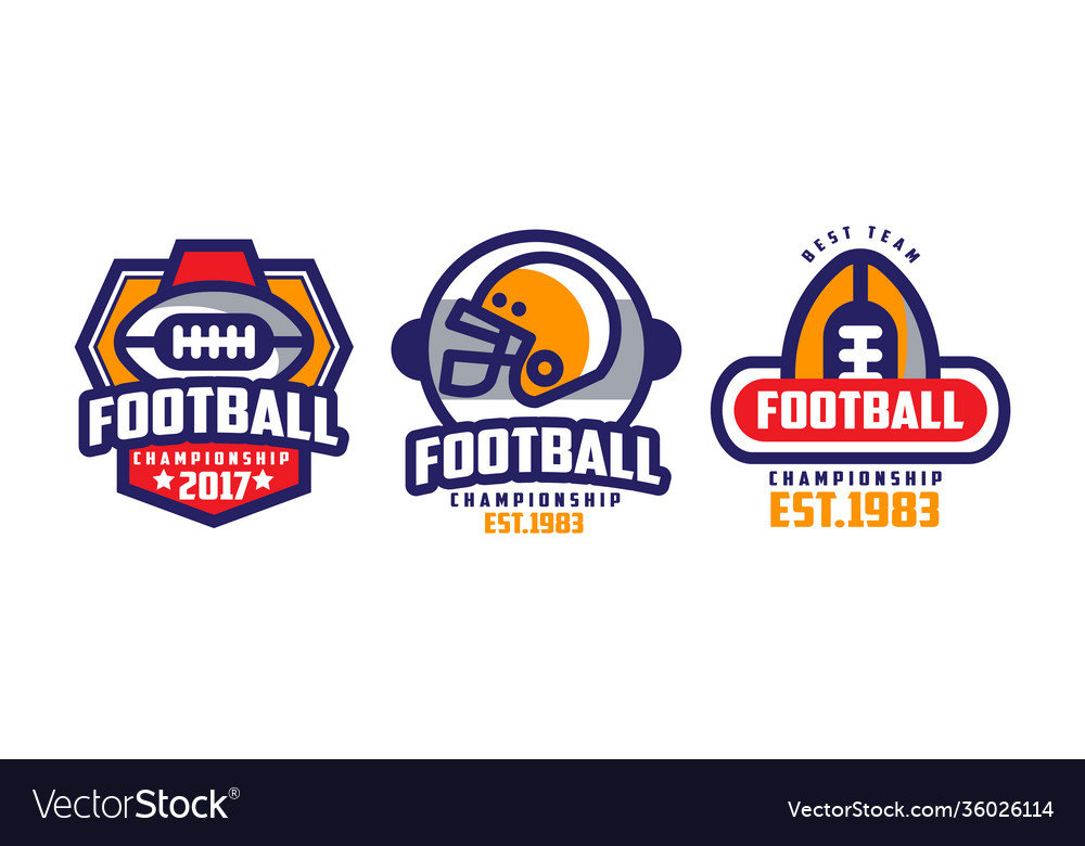 American football championship labels set sport