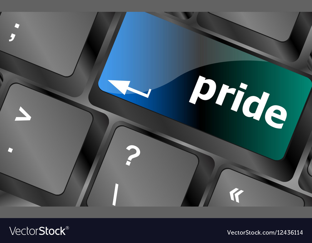 Computer keyboard key with pride word