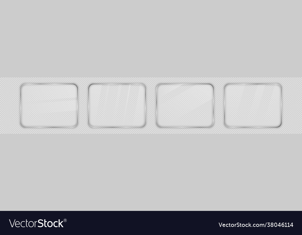 Glass plate in rounded rectangular frame vector image Glass plate in rounded rectangular frame