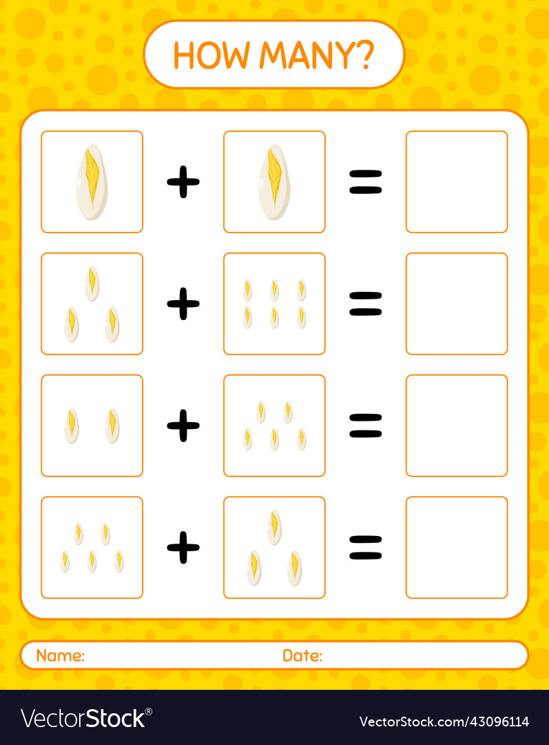 How many counting game with witloof worksheet vector image How many counting game with witloof worksheet