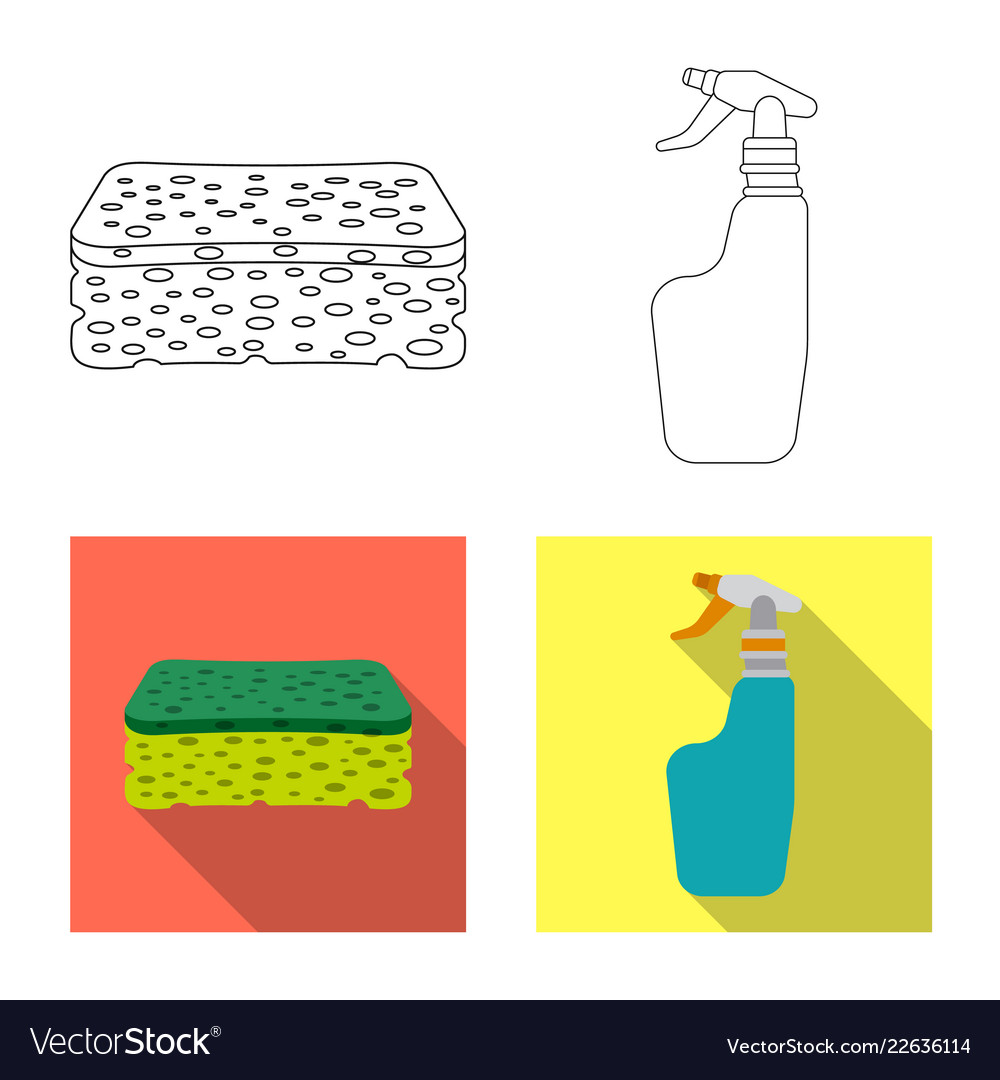 Isolated object of cleaning and service sign set