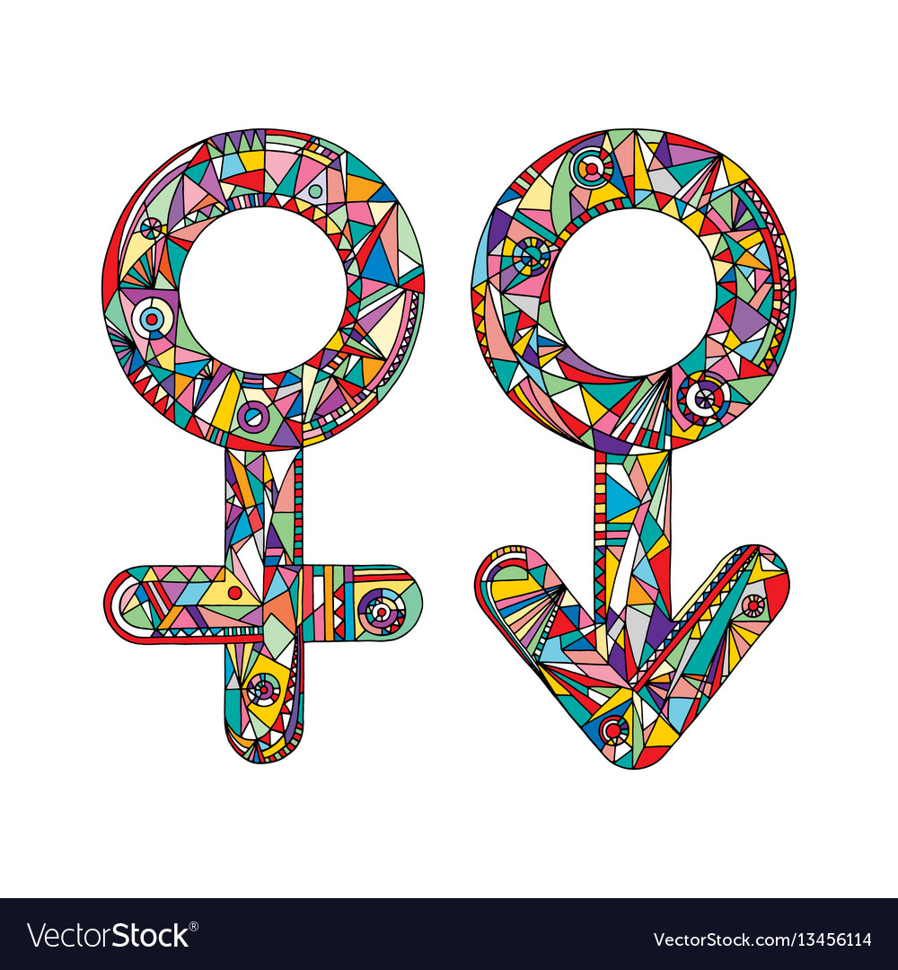 männliche und weibliche Geschlechtssymbole Hand gezeichnet vector image männliche und weibliche Geschlechtssymbole Hand gezeichnet