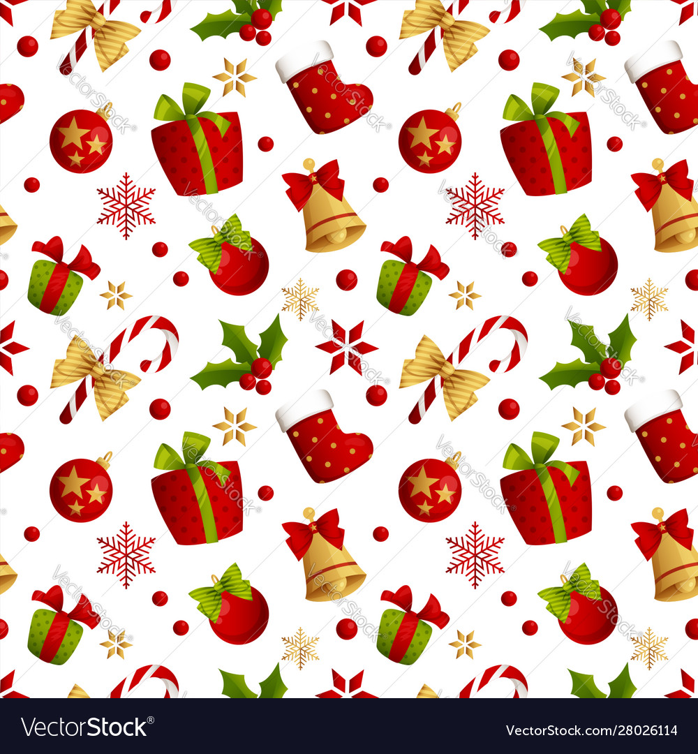 Merry christmas seamless pattern decoration Vector Image