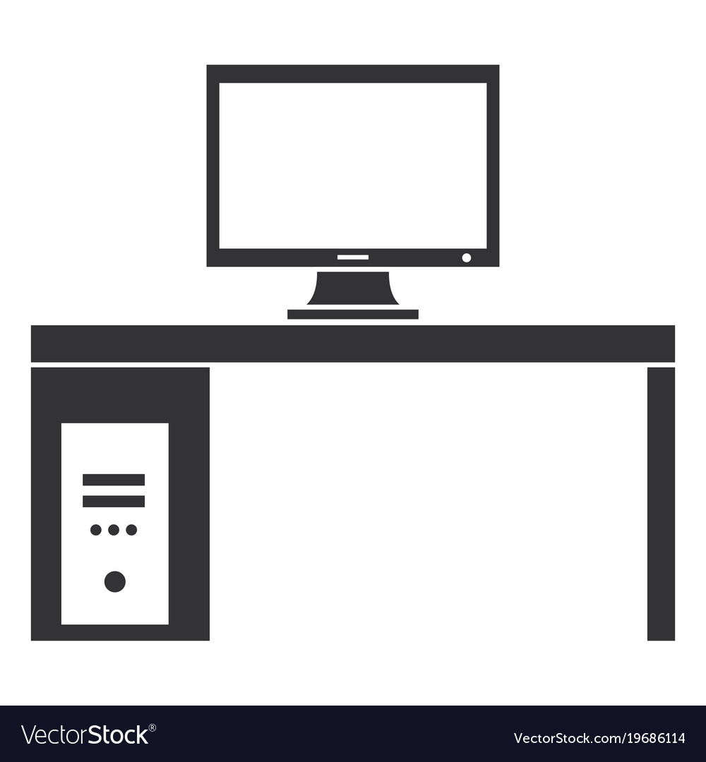 Monitor computer in desk