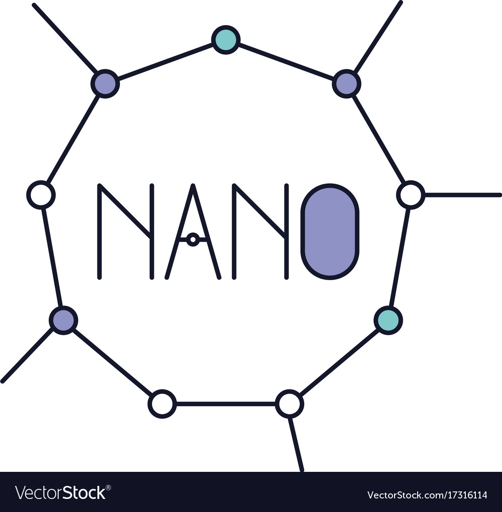 Nano molecular structure icon in color section