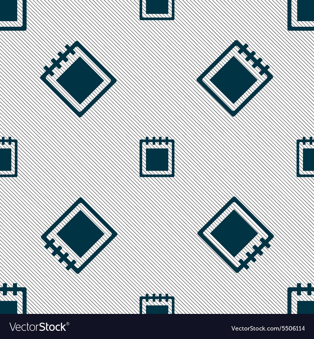 Notepad icon sign seamless pattern with geometric