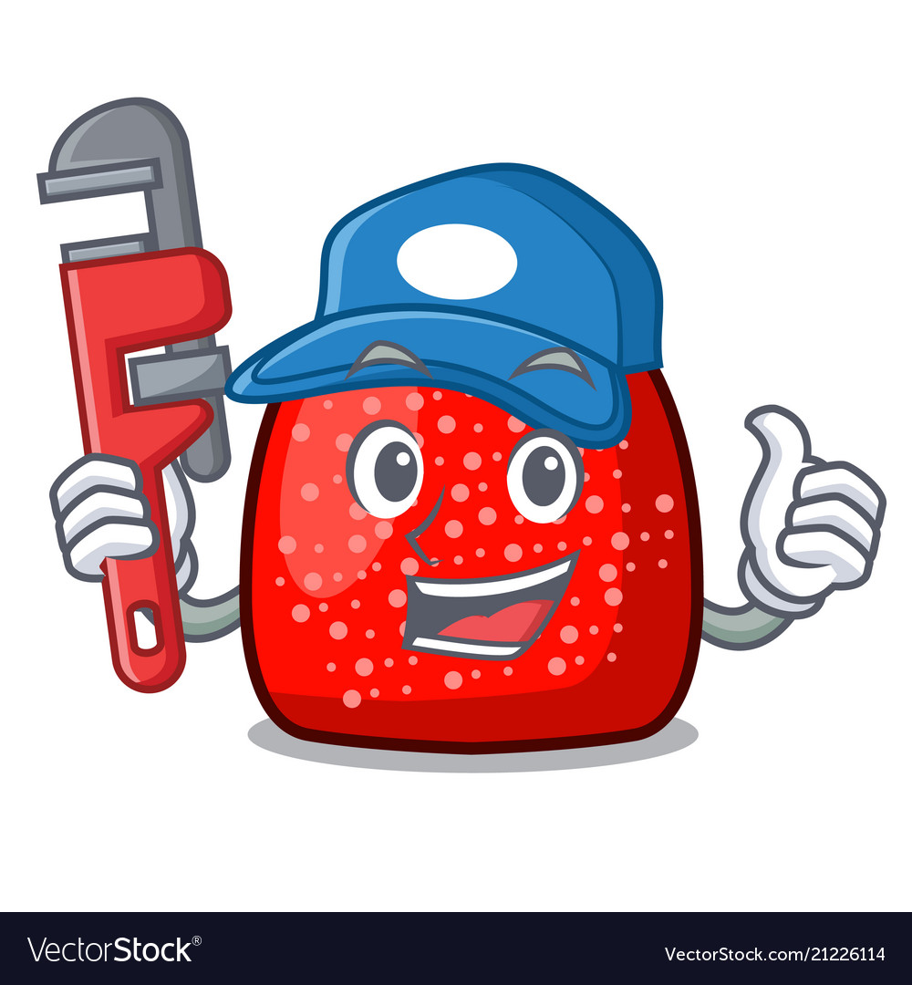 Plumber gumdrop mascot cartoon style