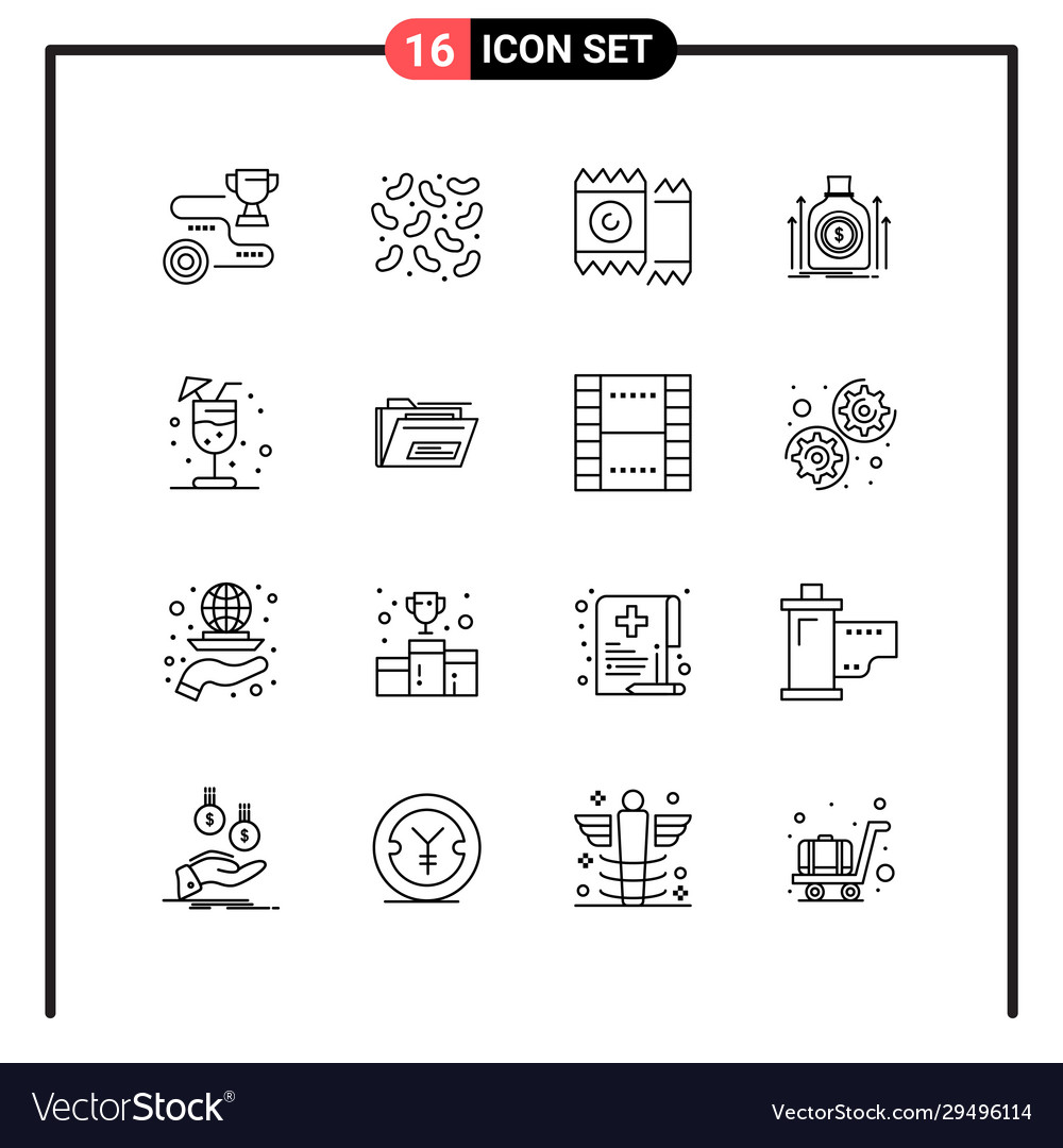 Set 16 line style icons for web and mobile Vector Image Set 16 line style icons for web and mobile