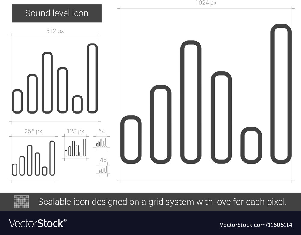 Sound level line icon