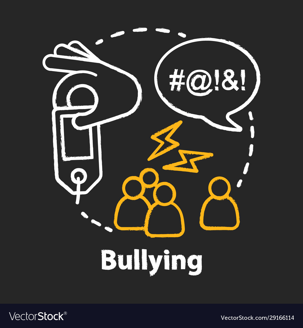 Verbal and social bullying chalk concept icon Vector Image