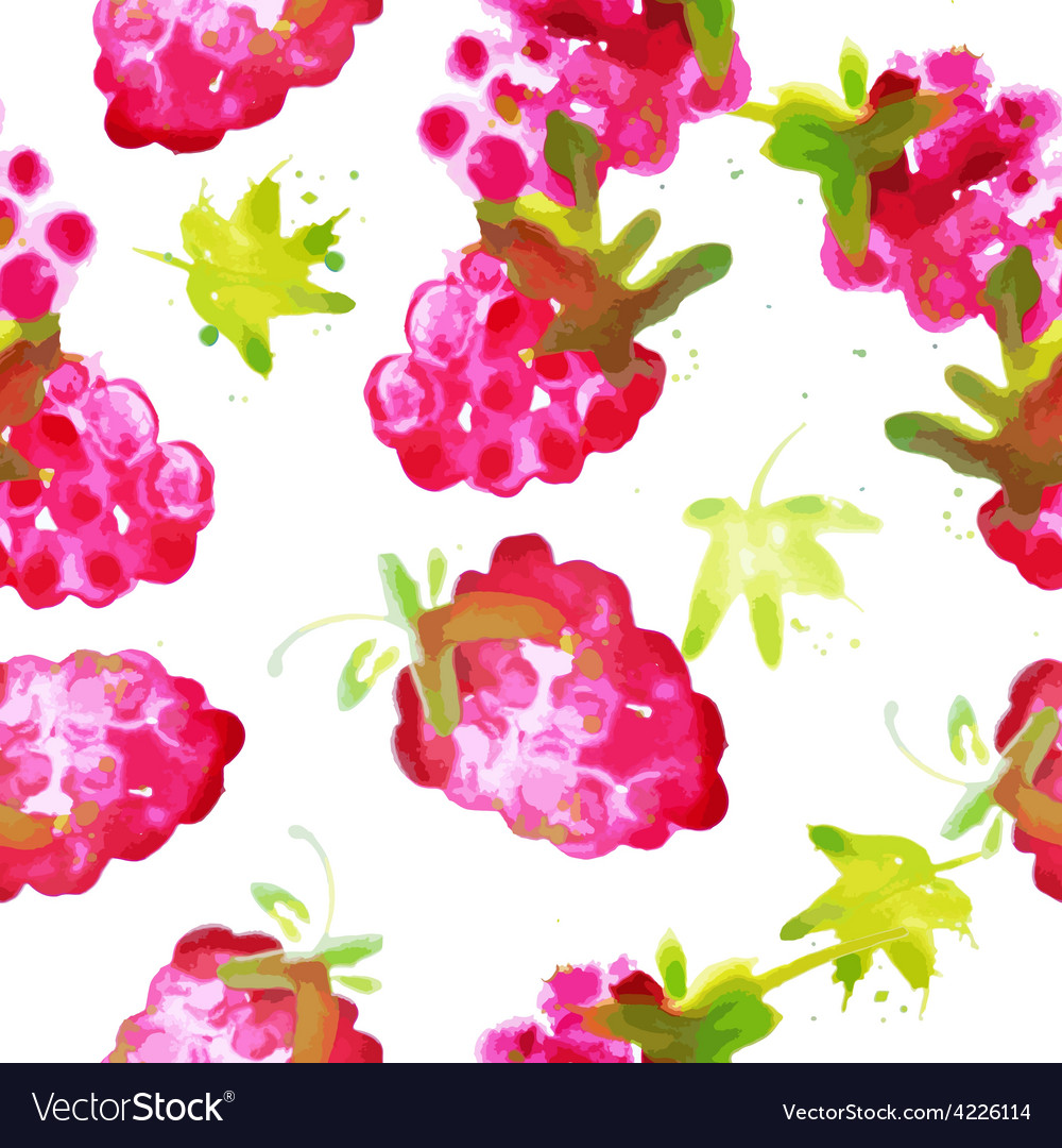 Watercolor Raspberry Pattern
