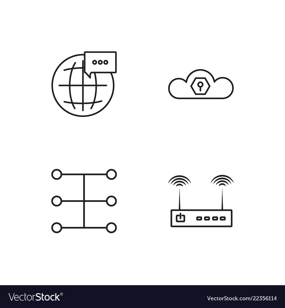 Web simple outlined icons set Vector Image Web simple outlined icons set
