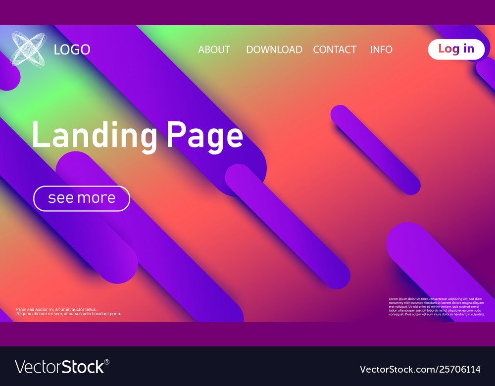 Website landing page material design