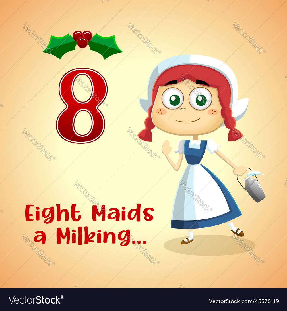12 days of christmas - 8th day vector image 12 days of christmas - 8th day