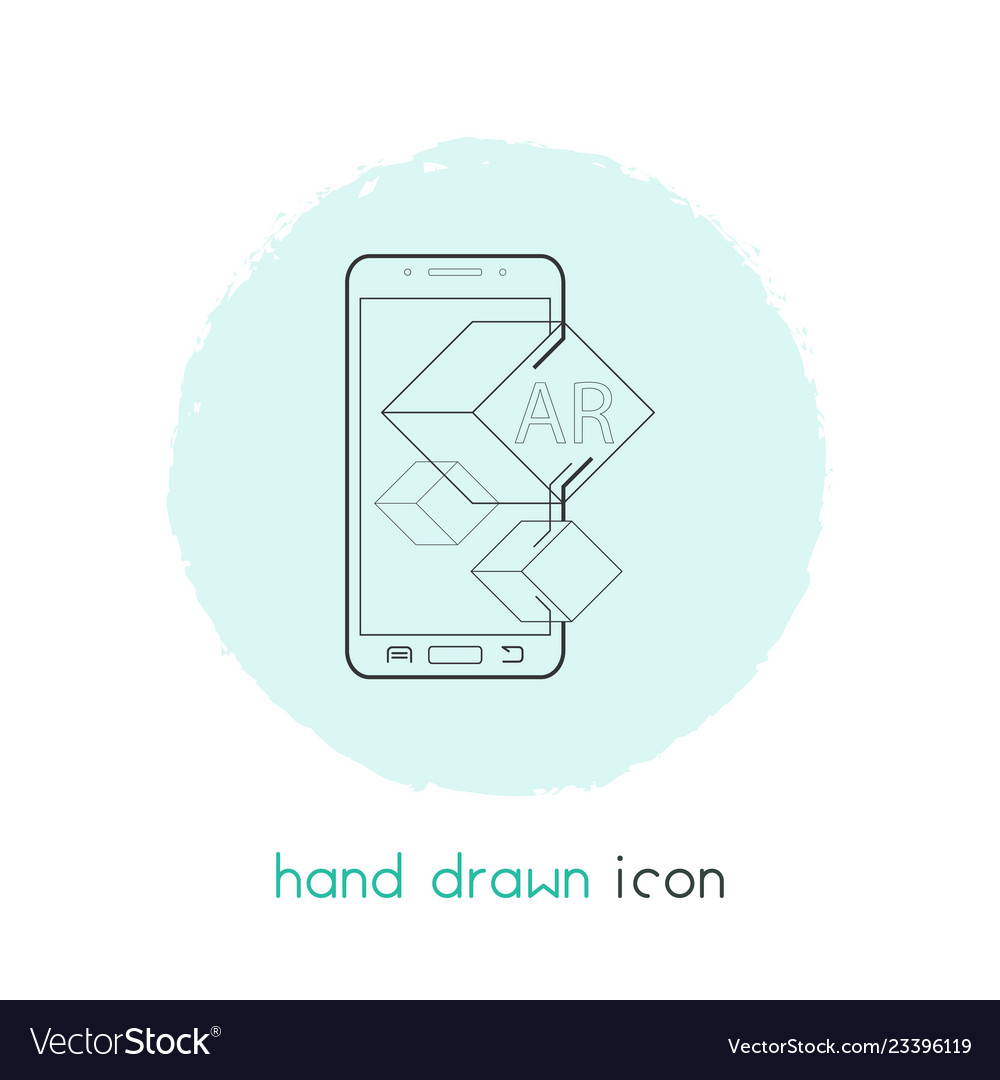 Augmented reality icon line element vector image Augmented reality icon line element