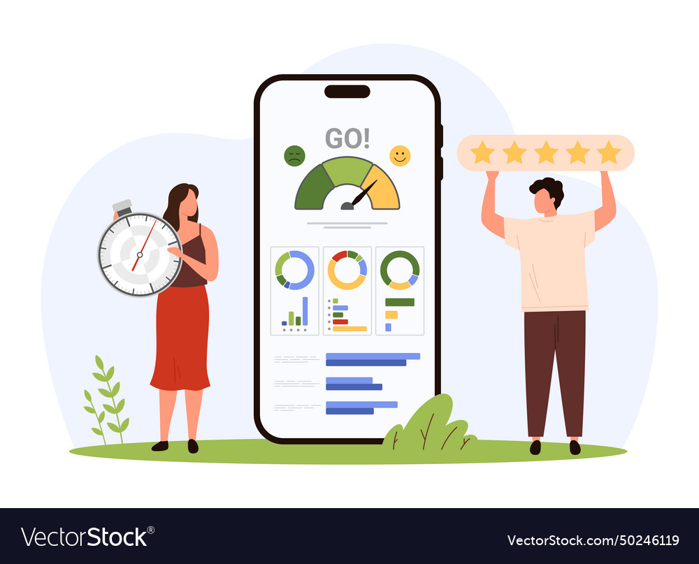 Benchmarking process with mobile app tiny people