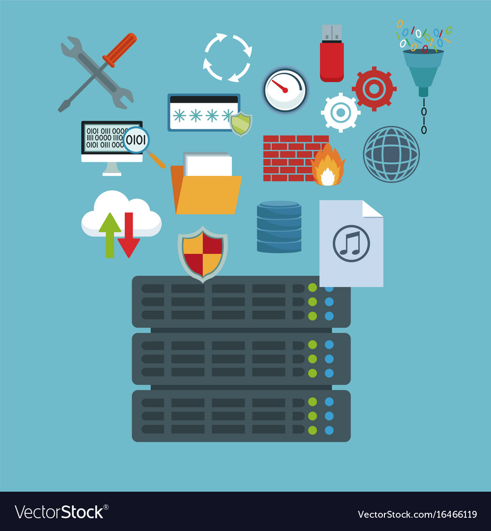 Color background with rack server router