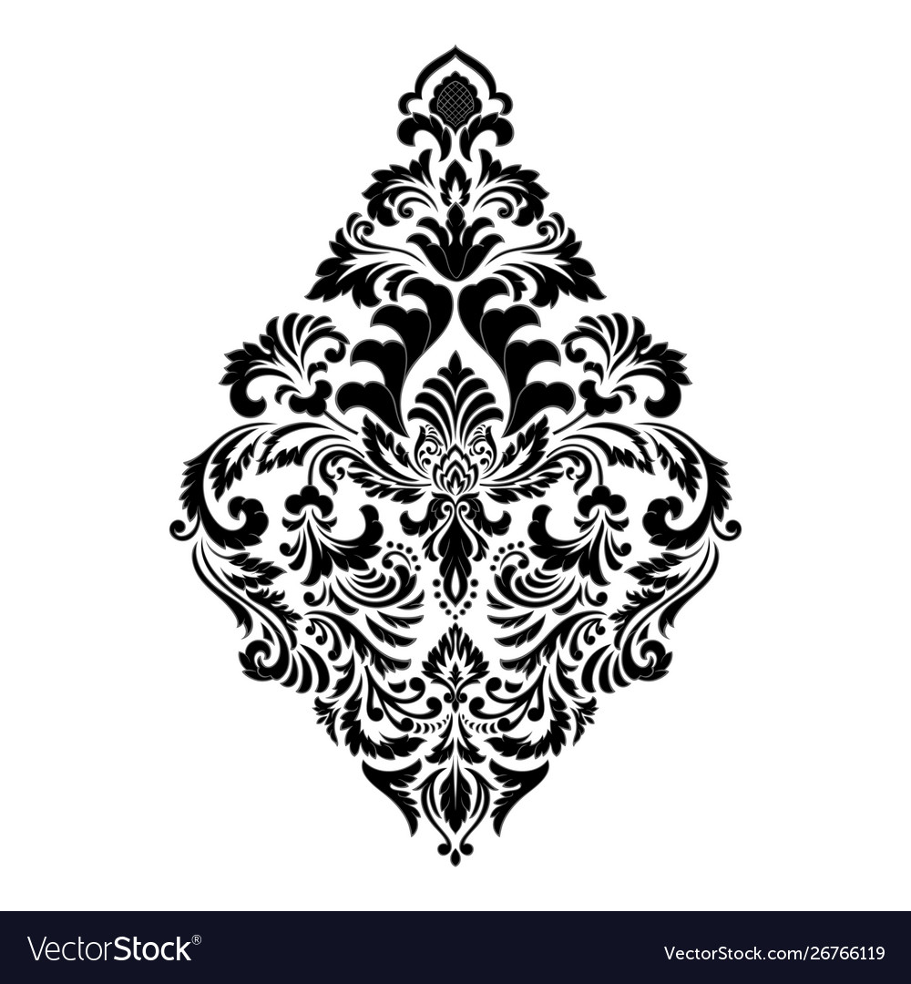 Damask element isolated central Vector Image Damask element isolated central