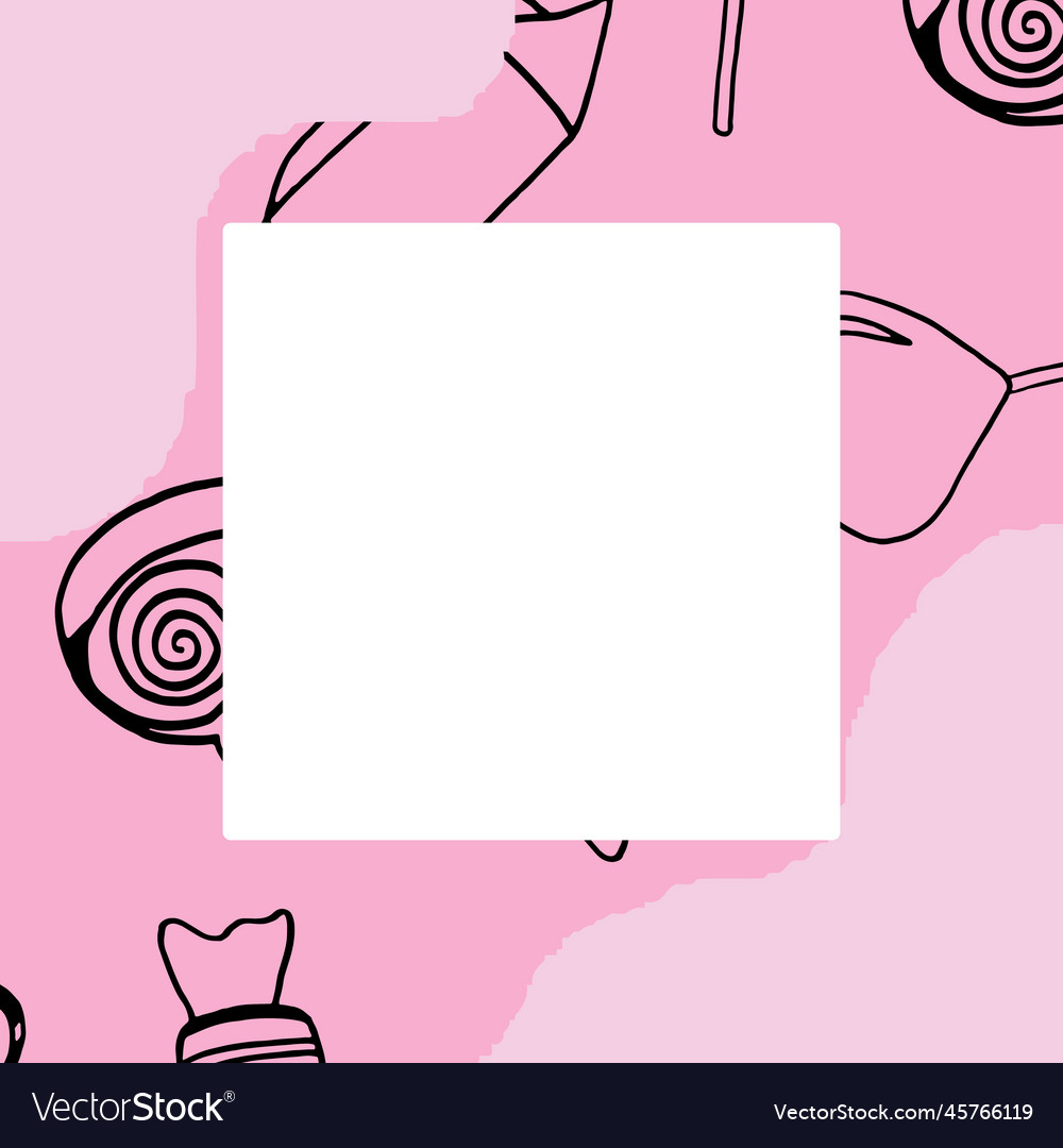 Decorative frame with candy and space for text