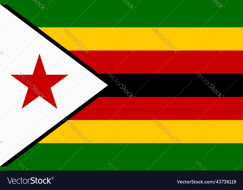 Flagge von zimbabwe offizielle Farben flach Vektorbild