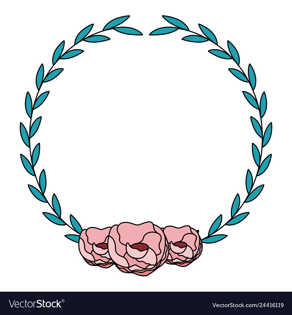 Floral wreath flower decoration white background