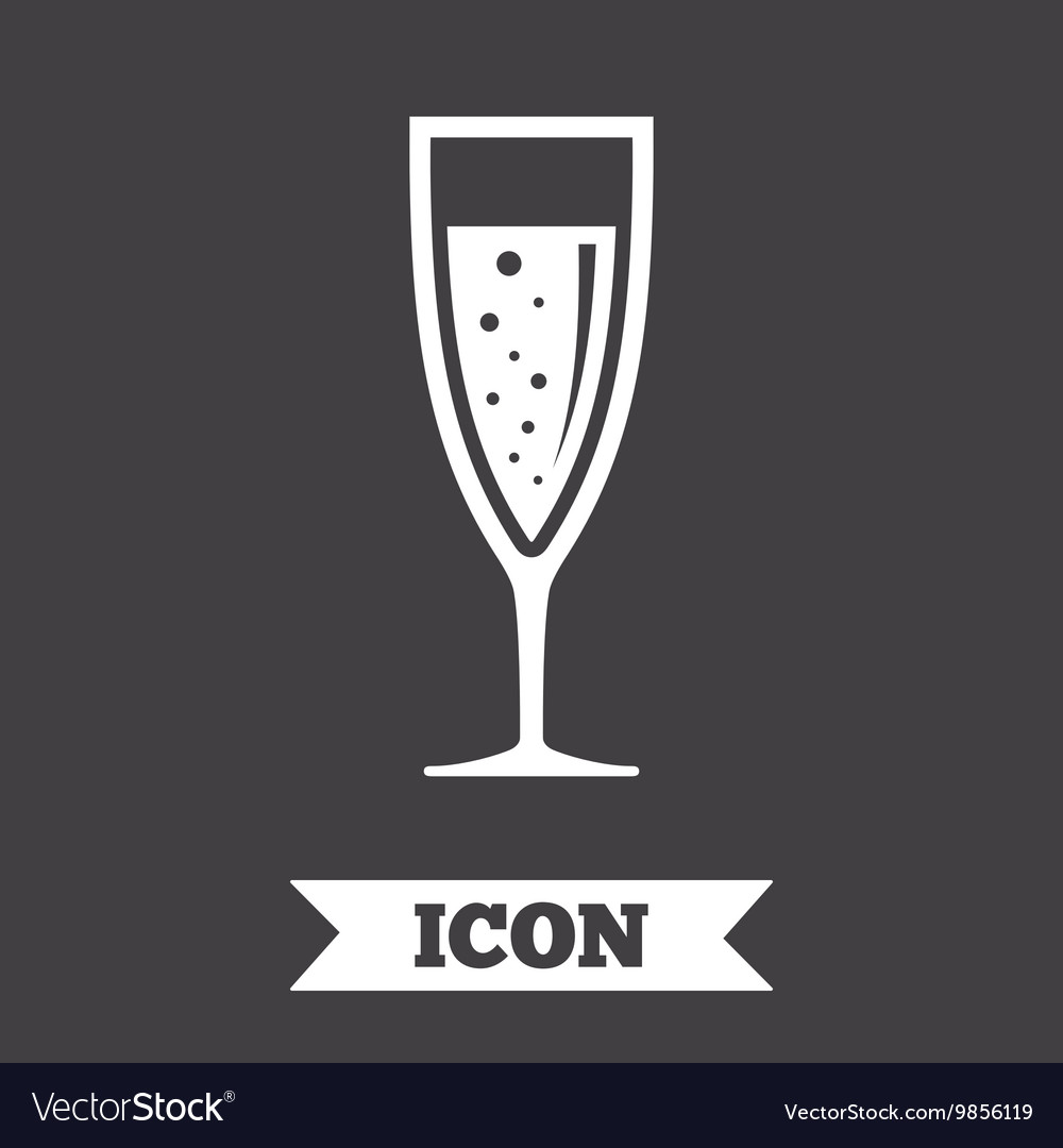 Glass of champagne sign icon alcohol drink