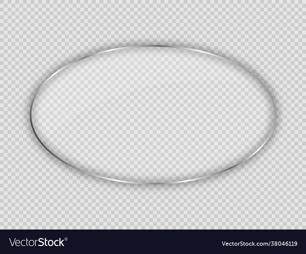 Glass plate in oval frame Royalty Free Vector Image