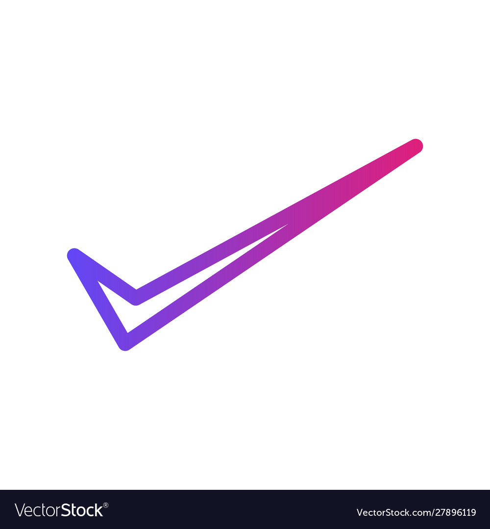Gradient tick icon with white background