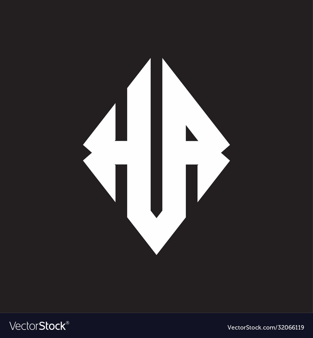 Ha logo monogram with sharp square design template