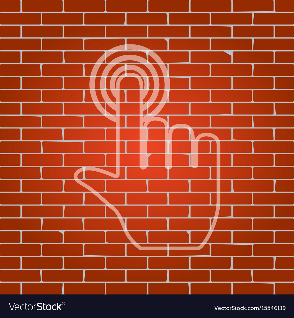 Hand click on button whitish icon