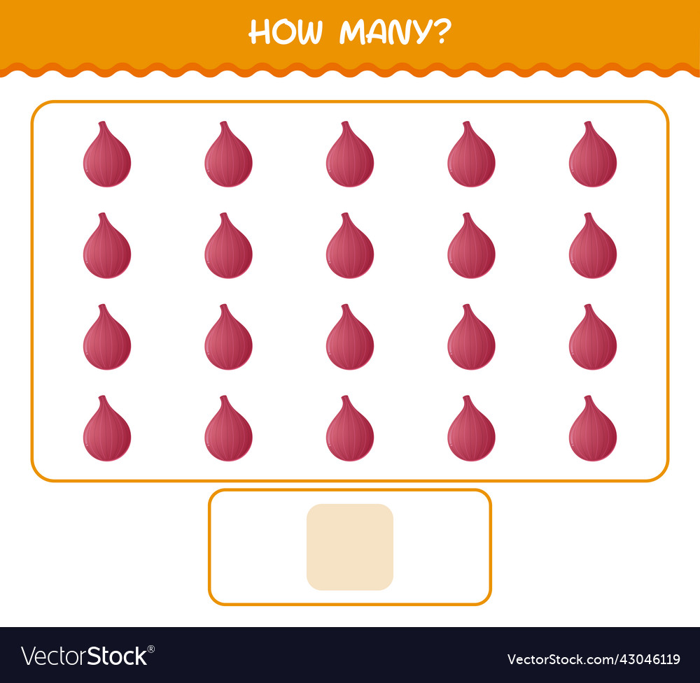 How many cartoon red onion counting game