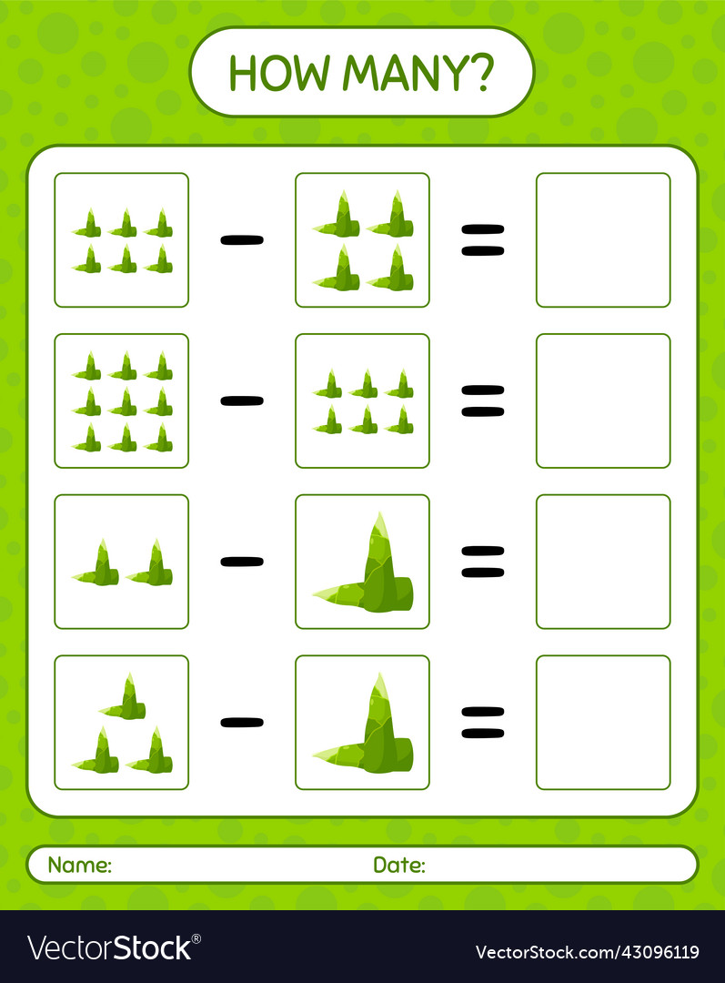 How many counting game with bamboo shoot vector image How many counting game with bamboo shoot