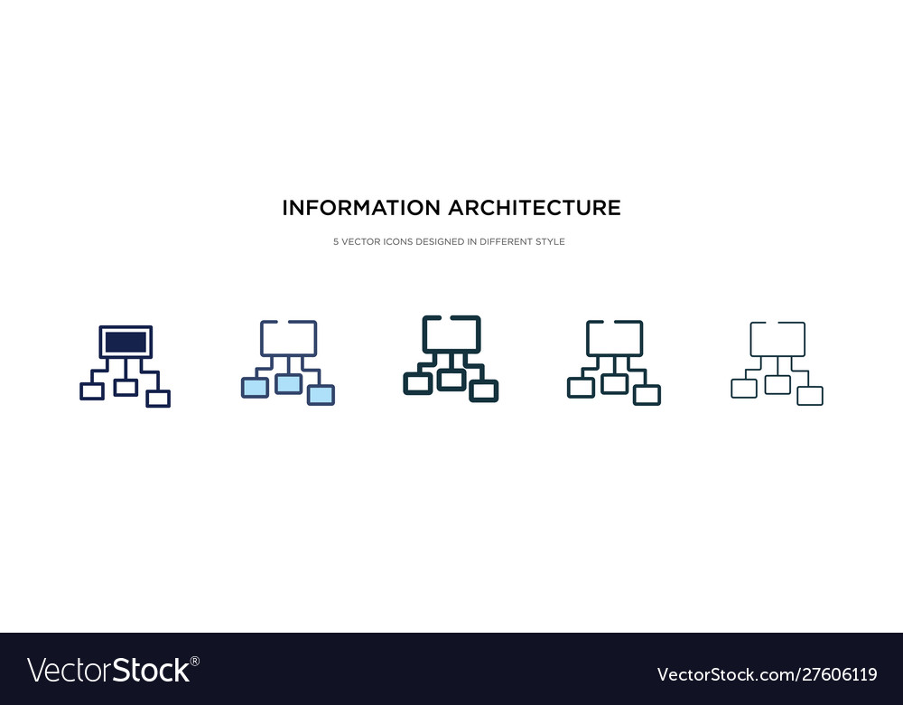 Information architecture icon in different style vector image Information architecture icon in different style