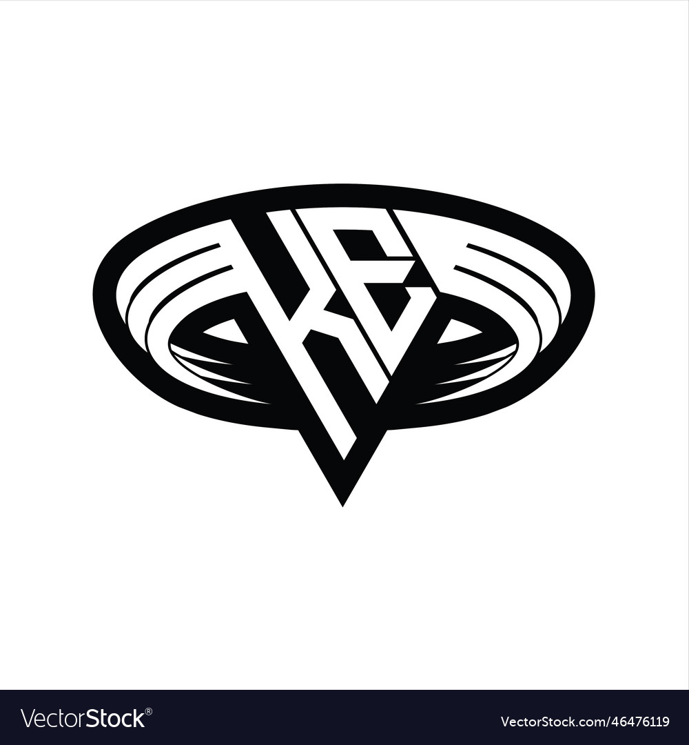Ke logo monogram with triangle shape slice Vector Image Ke logo monogram with triangle shape slice