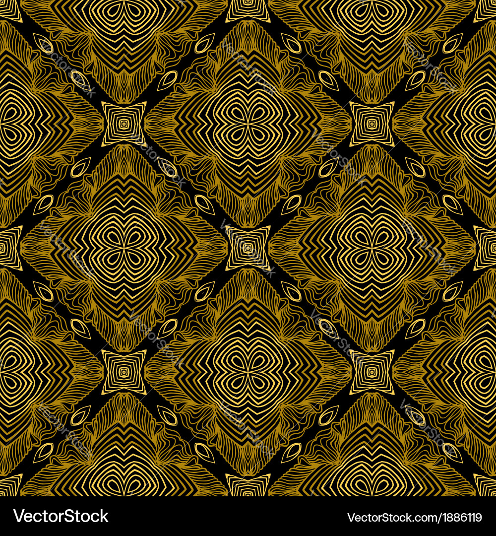 Linear pattern in art deco style old gold Vector Image