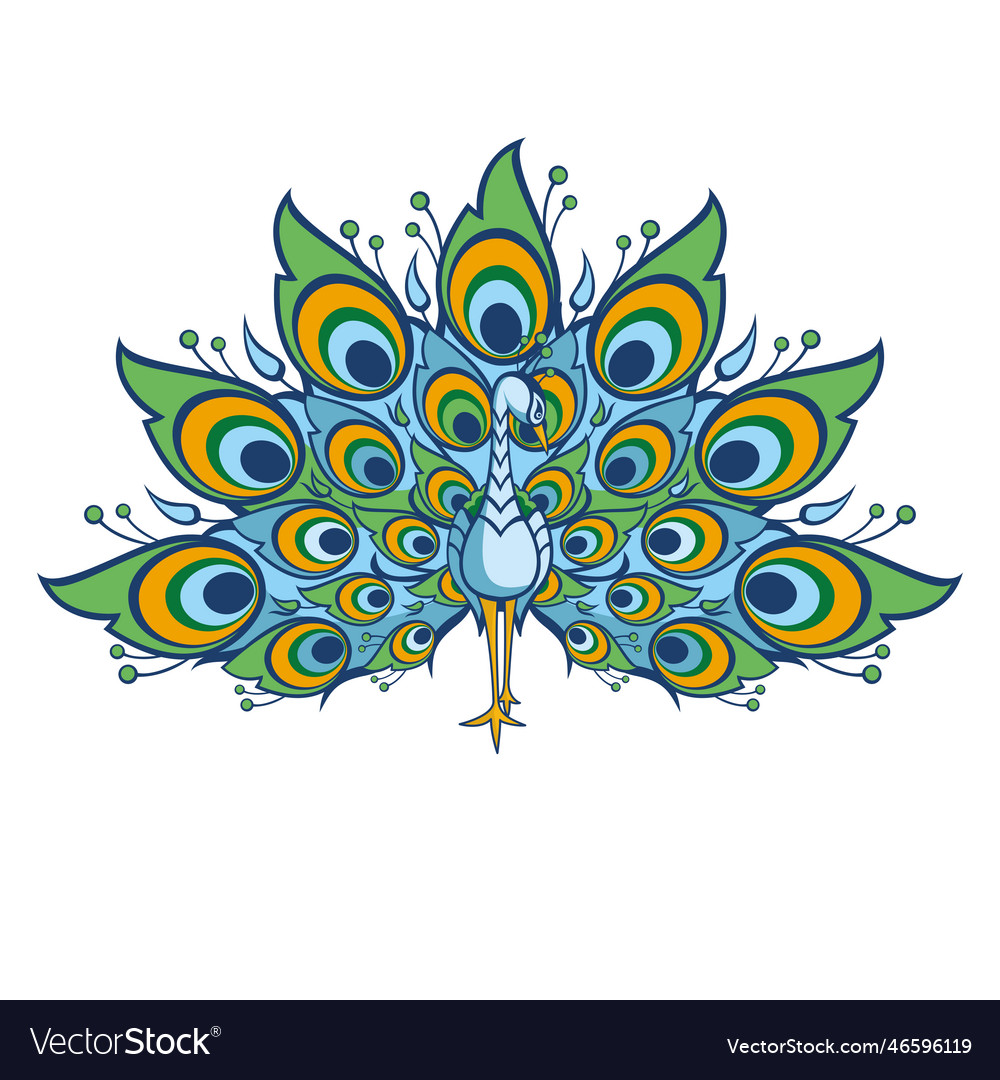 Majestic Peacock with Open Tail
