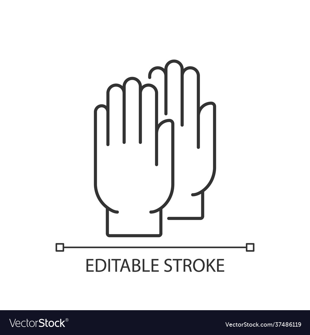 Medical gloves linear icon vector image Medical gloves linear icon