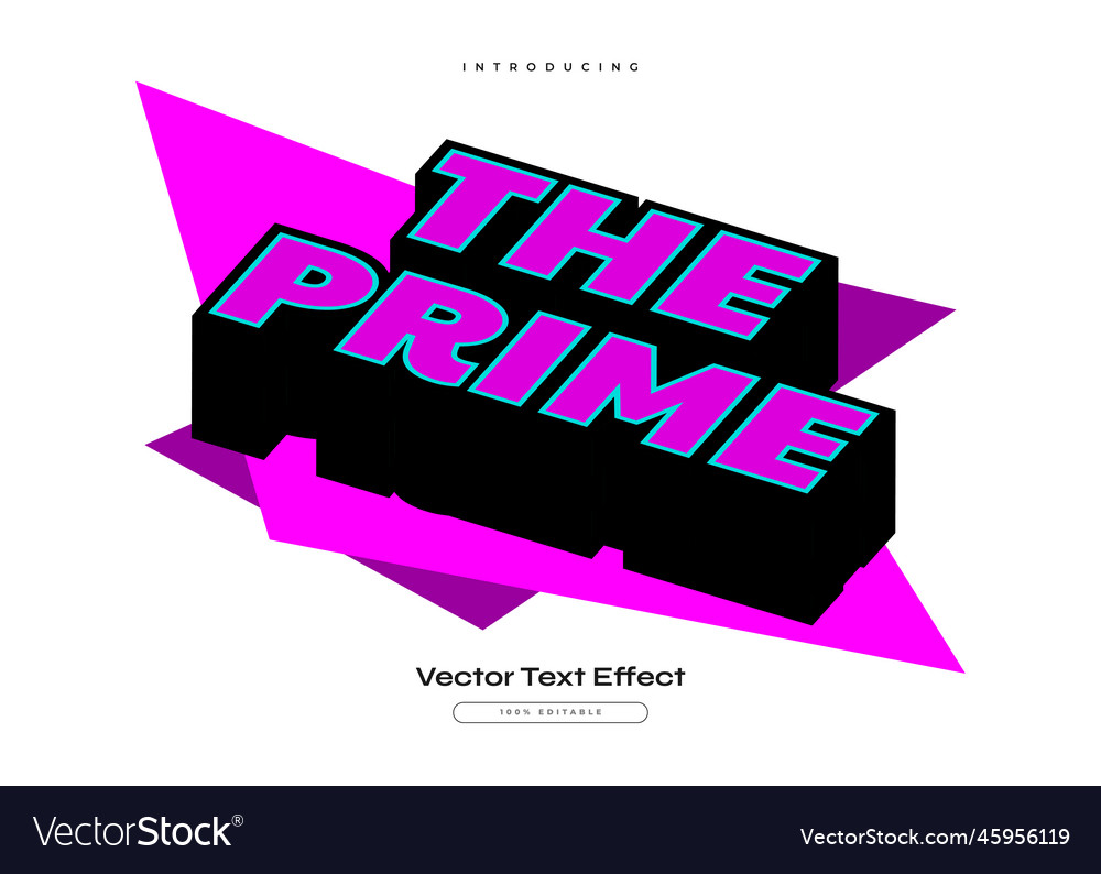 Prime text with colorful retro style and 3d effect vector image Prime text with colorful retro style and 3d effect