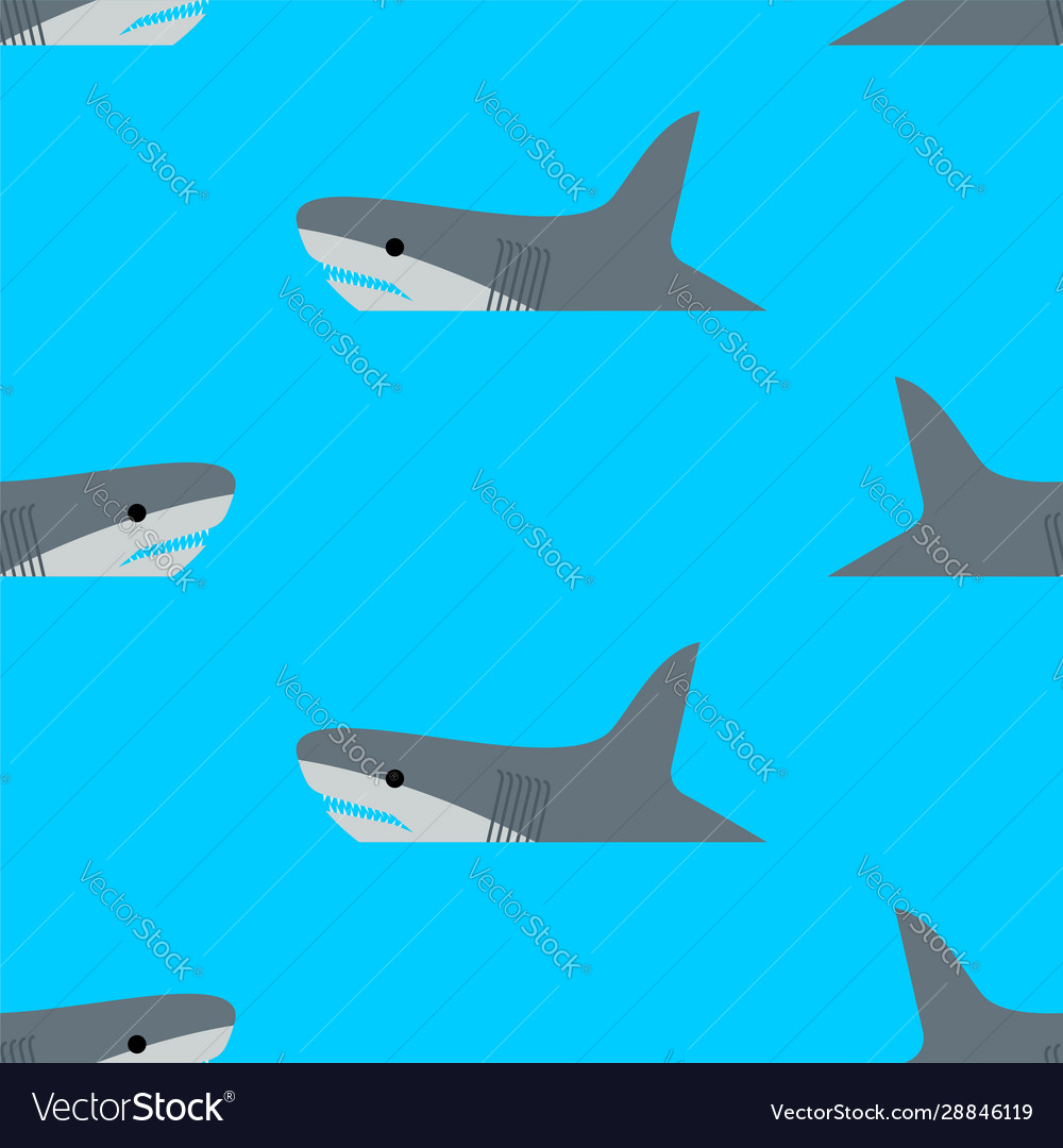 Shark pattern seamless marine predator background